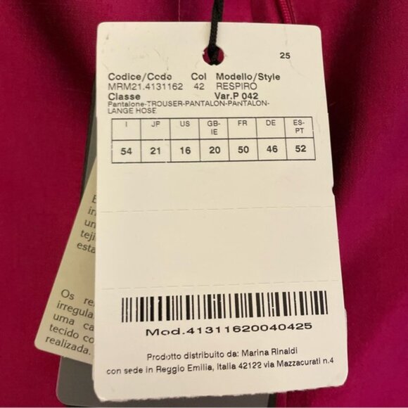 Marina Rinaldi Pleated Dress Pant Hot Pink Size 16 - Picture 5 of 5